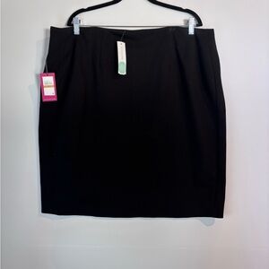 Vince Camuto Reyla Ponte Pencil Skirt Black Plus Size 3X Stretch Work Office